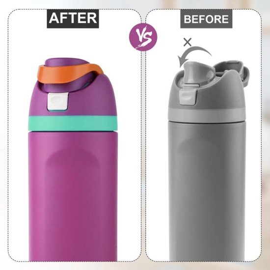 Dailygoods- Drukschakelaar Set van 4 - BPA-vrije Waterflessendop - Reserveknoppen - Eenvoudige Installatie - Compatibel met Owala FreeSip - Herstel de Fles Functie - Flesdop van Dailygoods — afbeelding 4