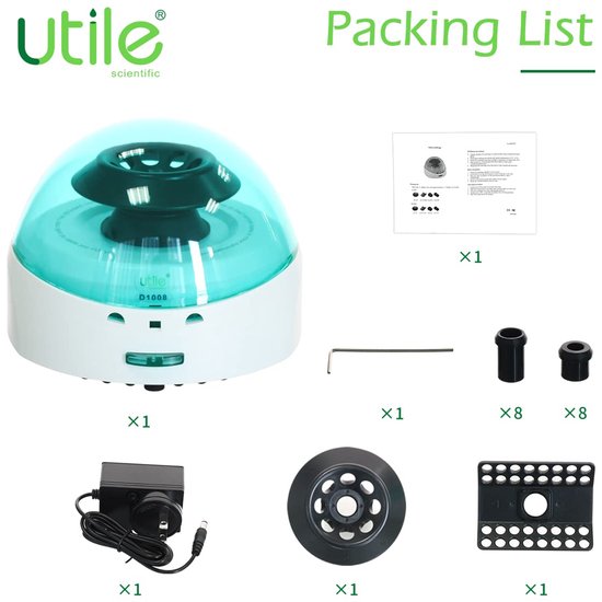 Mini Centrifuge - Laboratorium Apparaat - Monster Scheiding - Stille Werking - 7000 RPM - Wit — afbeelding 4