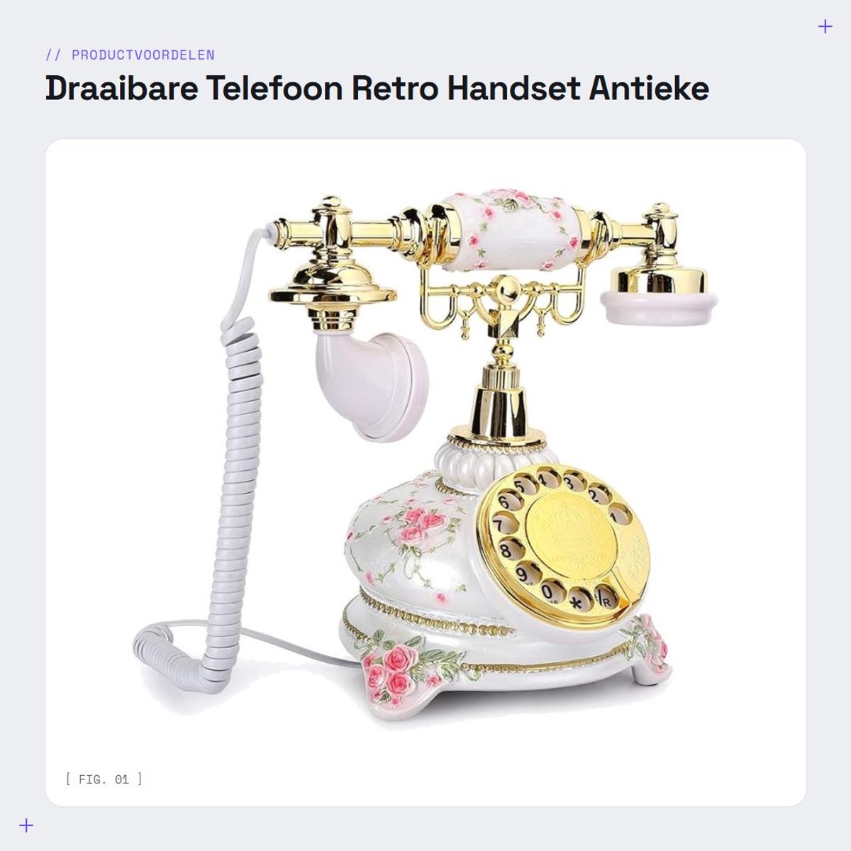 Dailygoods- Vaste Telefoon Retro Luxe - Antieke Telefoon - Draaibare Handset - Vintage Telefoon - Decoratie - Hoogwaardige Kwaliteit