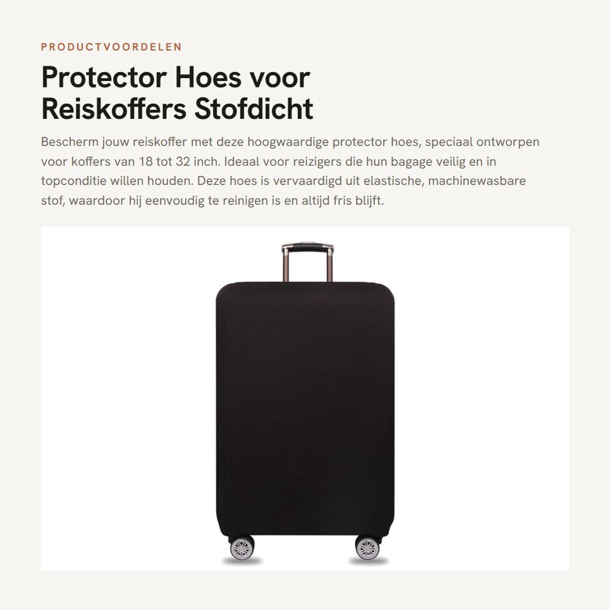 Dailygoods- Reishoes Stofdicht - Kofferhoes Elastisch - Opvouwbaar - Draagbaar - Beschermhoes - Geschikt voor 18-32 inch
