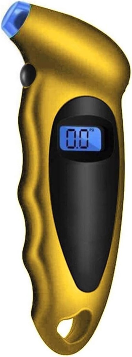 Digitale Bandenspanner - Barometer Tester - Banden Controleren - Hoge Precisie LCD - 13.7 x 5.5 cm - Geel