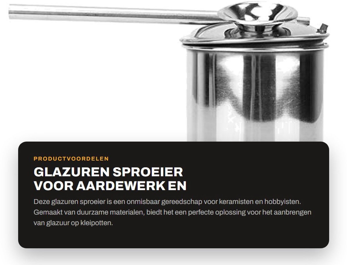 Dailygoods- Glazuren Sproeier RVS - Aardewerk Verstuiver - Keramische Accessoires - Spuit Klei Gereedschap - 300ml - Praktisch Gereedschap - Keramiek Sproeier