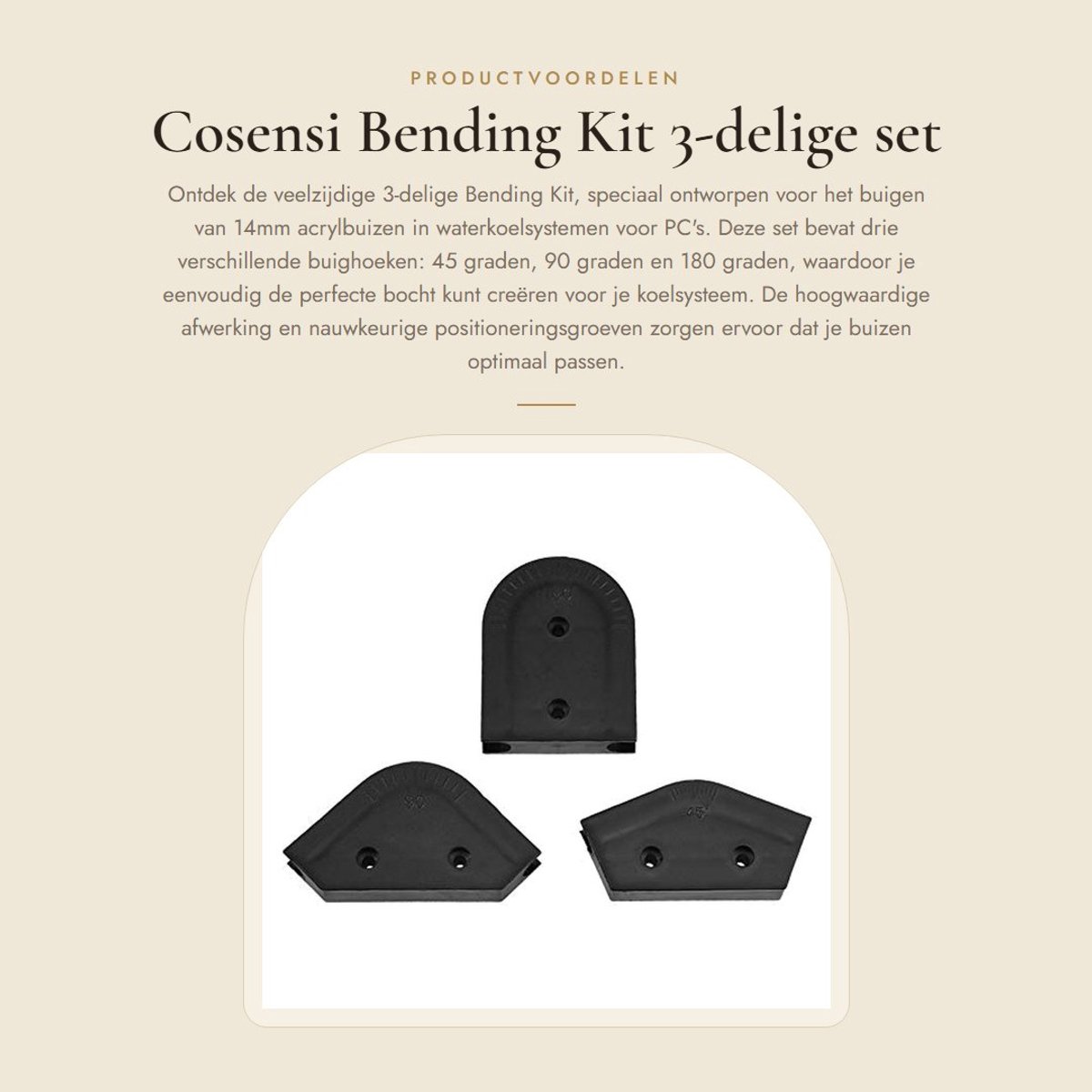 Dailygoods- Bending Kit - 3-delige Set - 14mm Acryl Buis - ABS Kunststof - 45°/90°/180° Buigmal - Duurzaam en Precisie - Bending Tool
