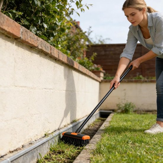 Onkruidborstel Voegenreiniger - Tuinborstel Onkruidverwijderaar - Terras en Pad Schoonmaken - Dubbele Borstelkop - 44 x 11 x 6 cm — afbeelding 3
