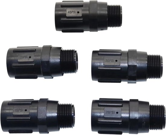 Water Drukregelaar Kleppen - Druk Verkleiner - Druppels Irrigatie - Hoge Sterkte ABS - 3/4 inch - Zwart — afbeelding 4