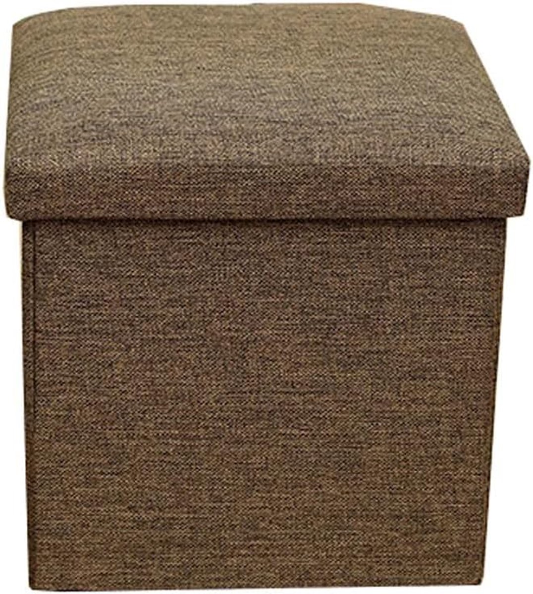Opbergpoef Linnen - Voetenbank Poef - Woonkamer Organiseren - Afneembaar Deksel - 76 x 38 x 38 cm - Grijs
