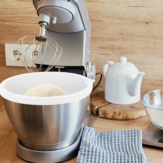 VHV Siliconen Inzetstukken - Siliconen Mengkom Liner - Mengkom Vervanging - Mixeraccessoires - Mengkom Geschikt Voor 5 Quart Tilt-head Stand Mixers - Wit van VHV — afbeelding 2