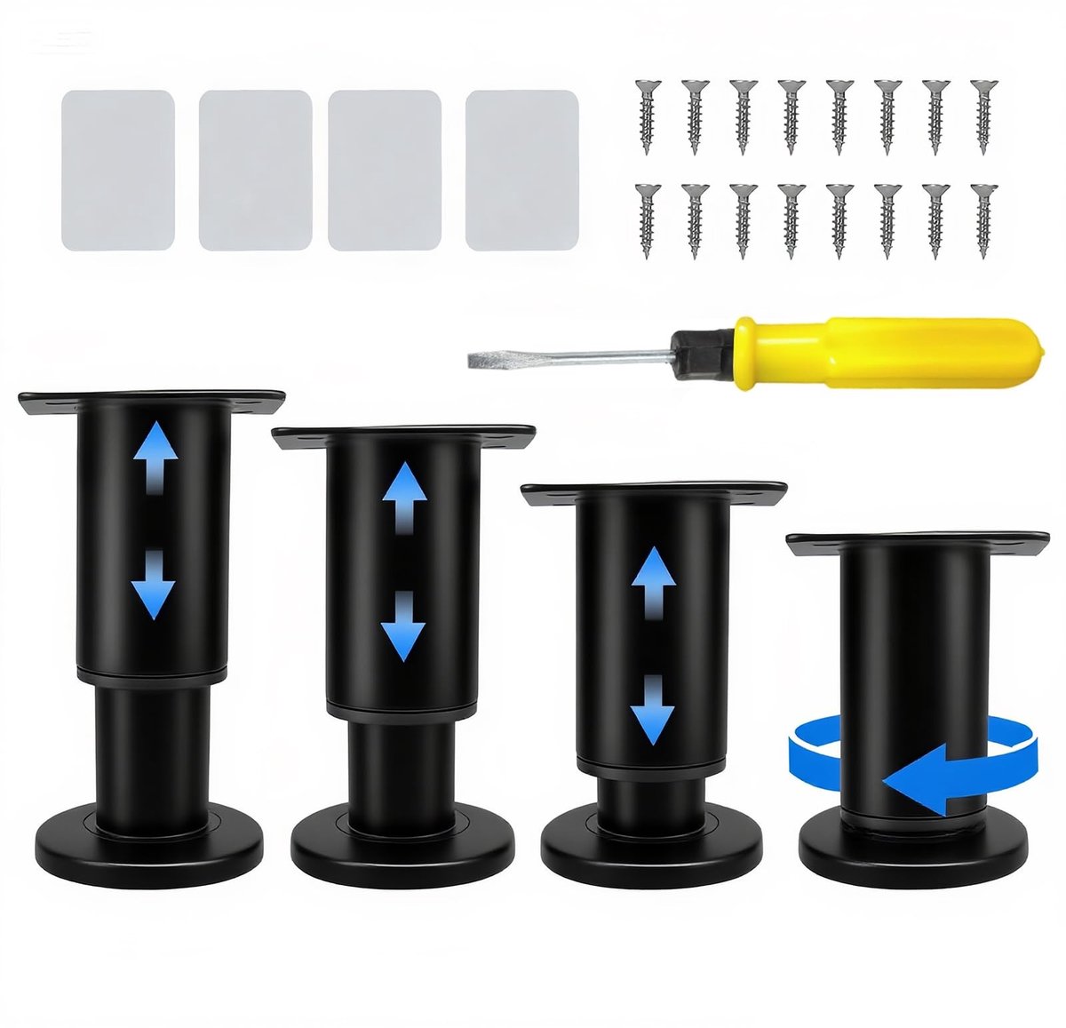 Dailygoods- Meubelpoten verstelbaar 8-12 cm - Meubelverhoger