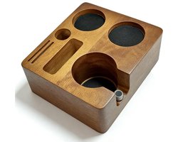 Dailygoods - Espresso-stamperstation, tamperstation 51 mm/54 mm, notenhout, in hoogte verstelbaar station, tamperstation van walnoothout, multifunctionele koffietamperhouder van hout (A)