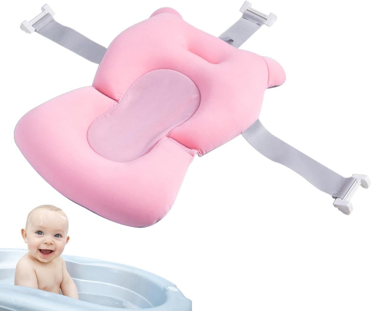 Kinder Badmat - Badkussen Ondersteuning - Veilig Baden - Antislip Textuur - 43 x 28 x 22 cm - Roze