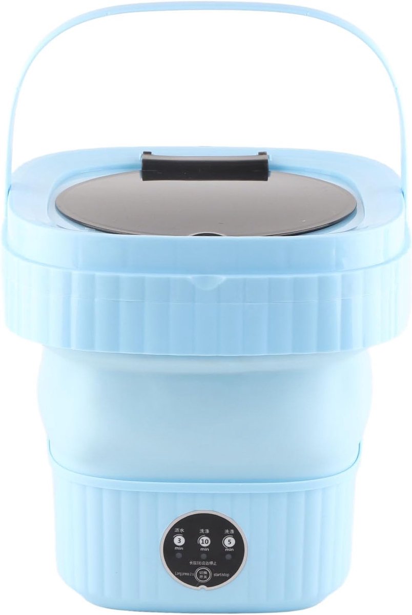 Opvouwbare Wasmachine Mini Wasmachine Kleine Wasjes Met Ingebouwde Dehydrator 6 Liter Capaciteit Blauw
