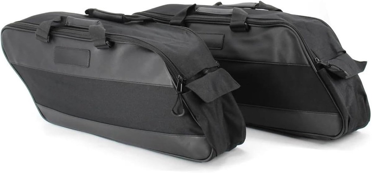 Motorfietstas Set - Bagagerek Voering - Motor Bagage Opslag - Felgekleurde Voering - 2 Stuks - Zwart