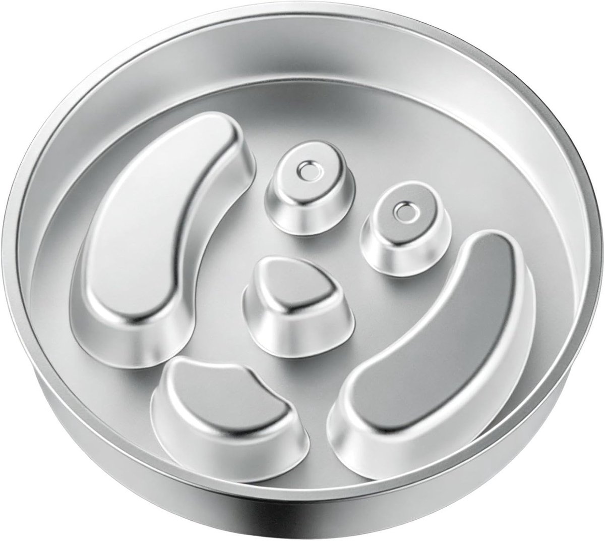 Langzame Voerbak Honden - Interactieve Likker - Gezond Eten - Antislip Stabiliteit - 22 x 22 x 6 cm - Zilver