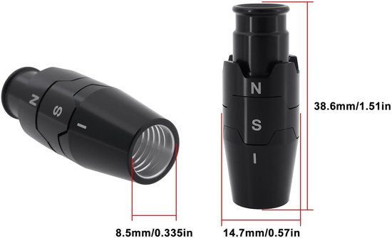Dailygoods- Golfschacht Connector Aluminium - Fairway Adapter - Compatibel met Callaway/Double Dash - Rechtshandig - 0,9 cm - Lengte 38,6 mm - Golfadapter van Dailygoods — afbeelding 3