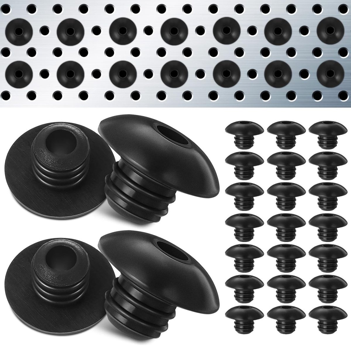 Dailygoods- Rubberen Doppen 120 Stuks - Waterdicht - Siliconenrubber - Slijtvast - Eenvoudige Installatie - Afmetingen 1,40 x 1,40 x 0,90 cm
