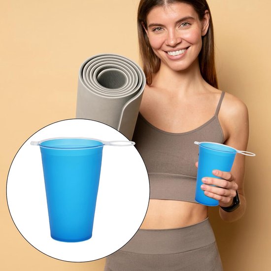 Opvouwbare Reisbekers - Drinkbekers Set - Outdoor Avonturen - Compact Lichtgewicht - 250 ml - Donkerblauw — afbeelding 4