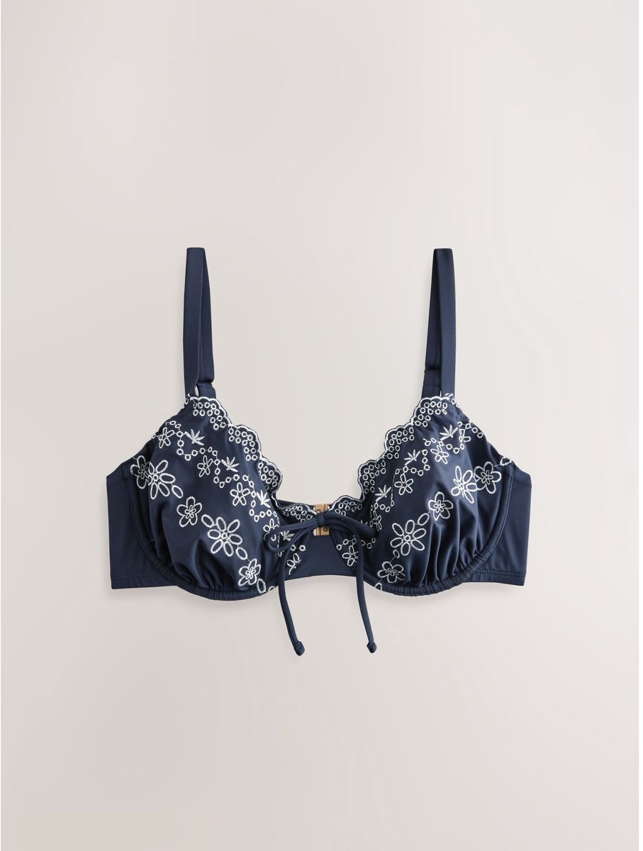 Next - Dames - Versierde DD+ bikinitop met beugels - Grijs