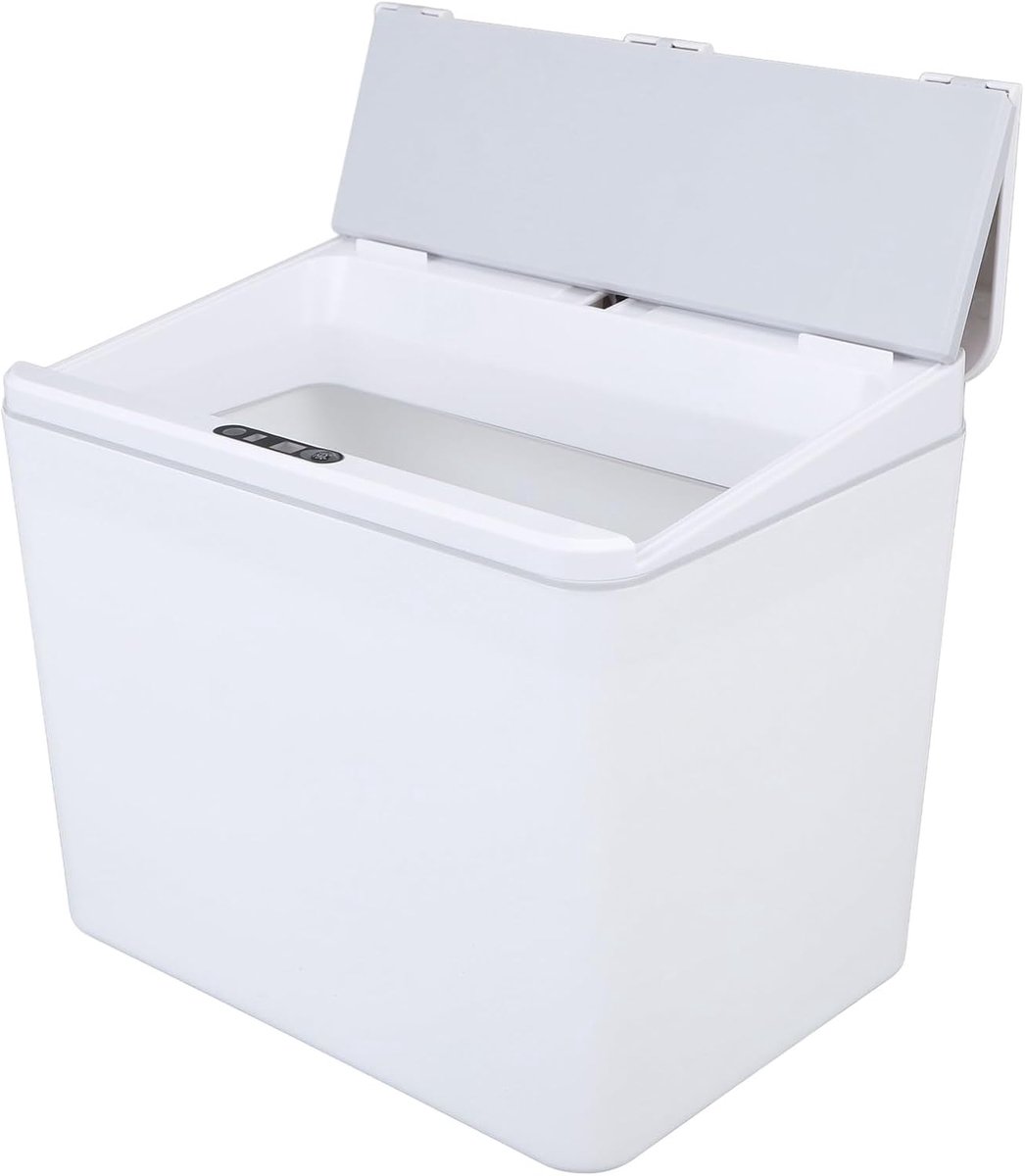 Mini Prullenbak - Afvalbak Sensor - Bureau Organisatie - Automatisch Deksel - 8L Capaciteit - Wit