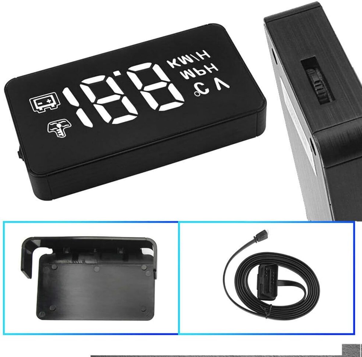 Auto Head Up Display - Voorruit Projector - Veilig Rijden - Dual Mode OBD2 GPS - 3 Inch Scherm - Zwart