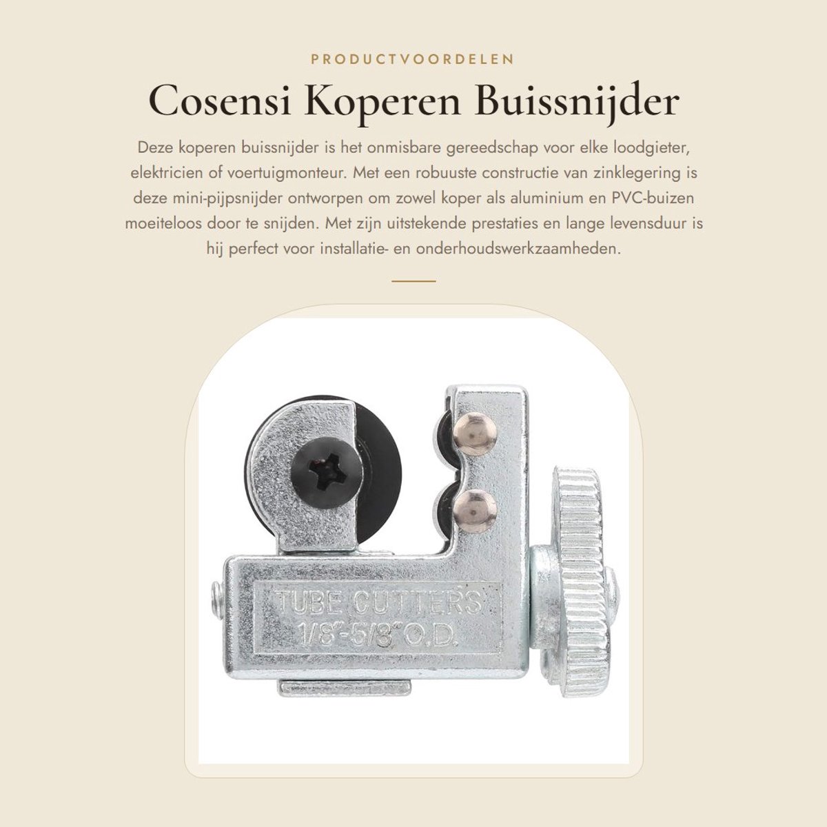 Dailygoods - Koperen Buissnijder - Mini-pijpsnijder - Handbediend Gereedschap - 2-delige Set - Voor Koper Aluminium PVC-buis Snijden - Ideaal voor Loo...