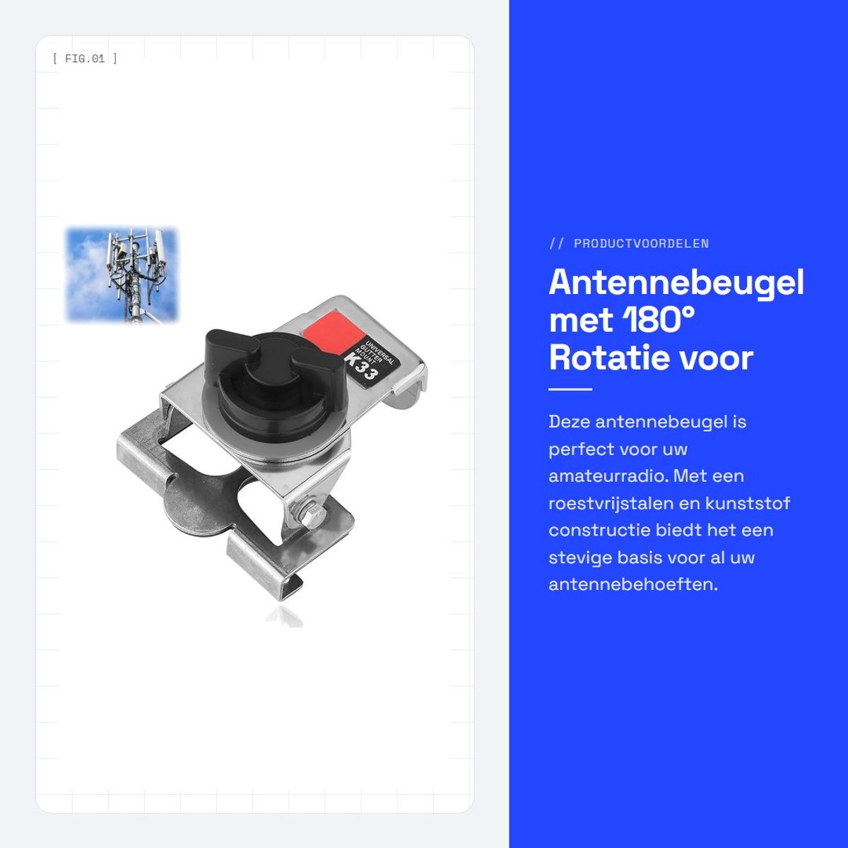 Dailygoods- Antennebeugel 180° Rotatie - Amateurradio Antennebeugel