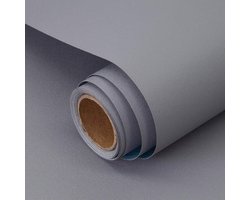 Dailygoods- Plakfolie Zelfklevend - Waterdichte Meubelfolie - Matgrijs - 40 x 600 cm - Decoratieve Folie - Multifunctioneel