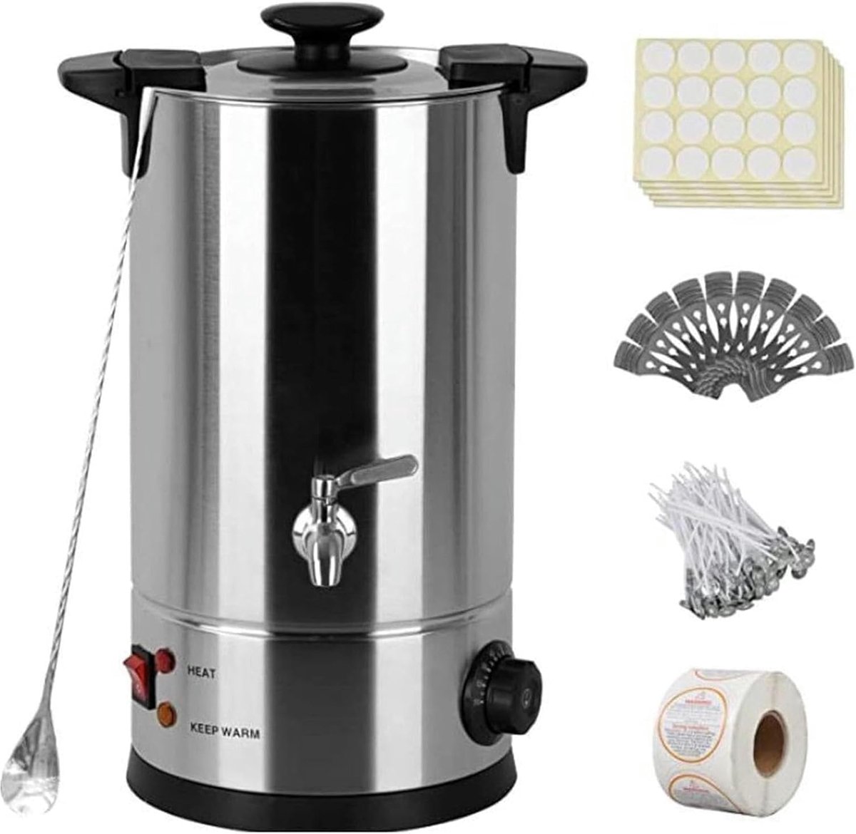 Elektrische Wax Smelter - Kaarsen Smelter - Kaarsen Maken - 8 Liter Capaciteit - 3500 Grams - Zilver