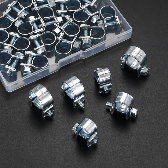 20 Stuks Mini Slangklemmen - Verstelbare Buisklemmen - Kleine Slangklemmen - Brandstofinjectie Gewrichtsklemmen voor Mini Brandstofleiding - Uitlaatpijp - Benzineleiding - 12-14mm van Merkloos — afbeelding 5