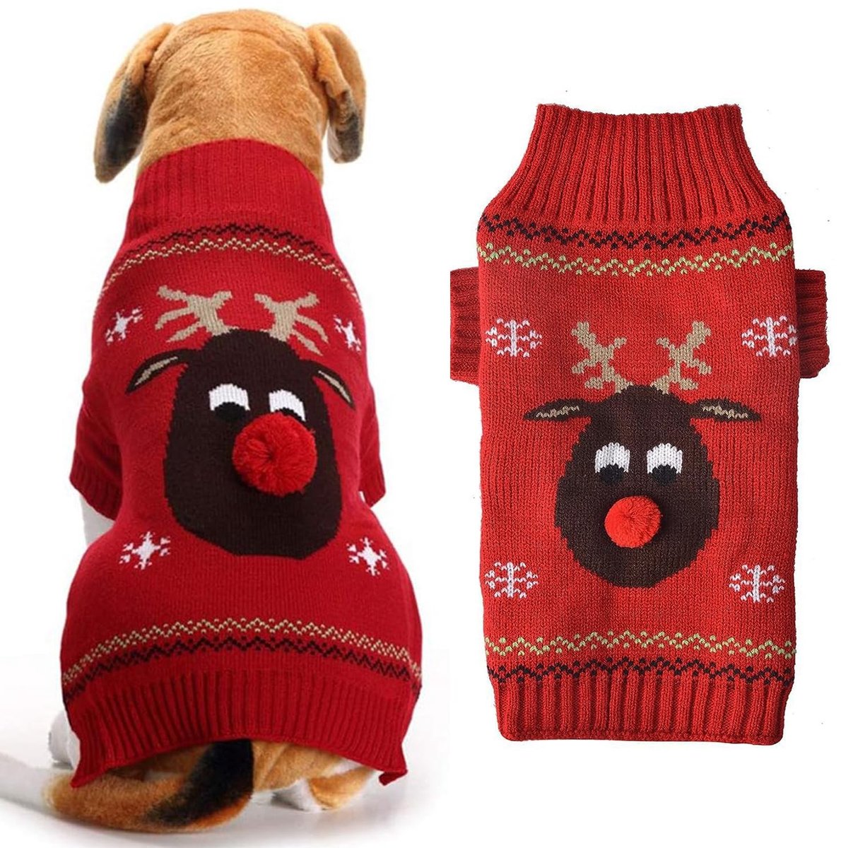 Dailygoods- Kerstsweater Schattig Ontwerp - Hondenkostuum - Gebreide Trui - Maat M - Perfect voor Feestjes - Ideaal voor Puppy’s - Hondentrui