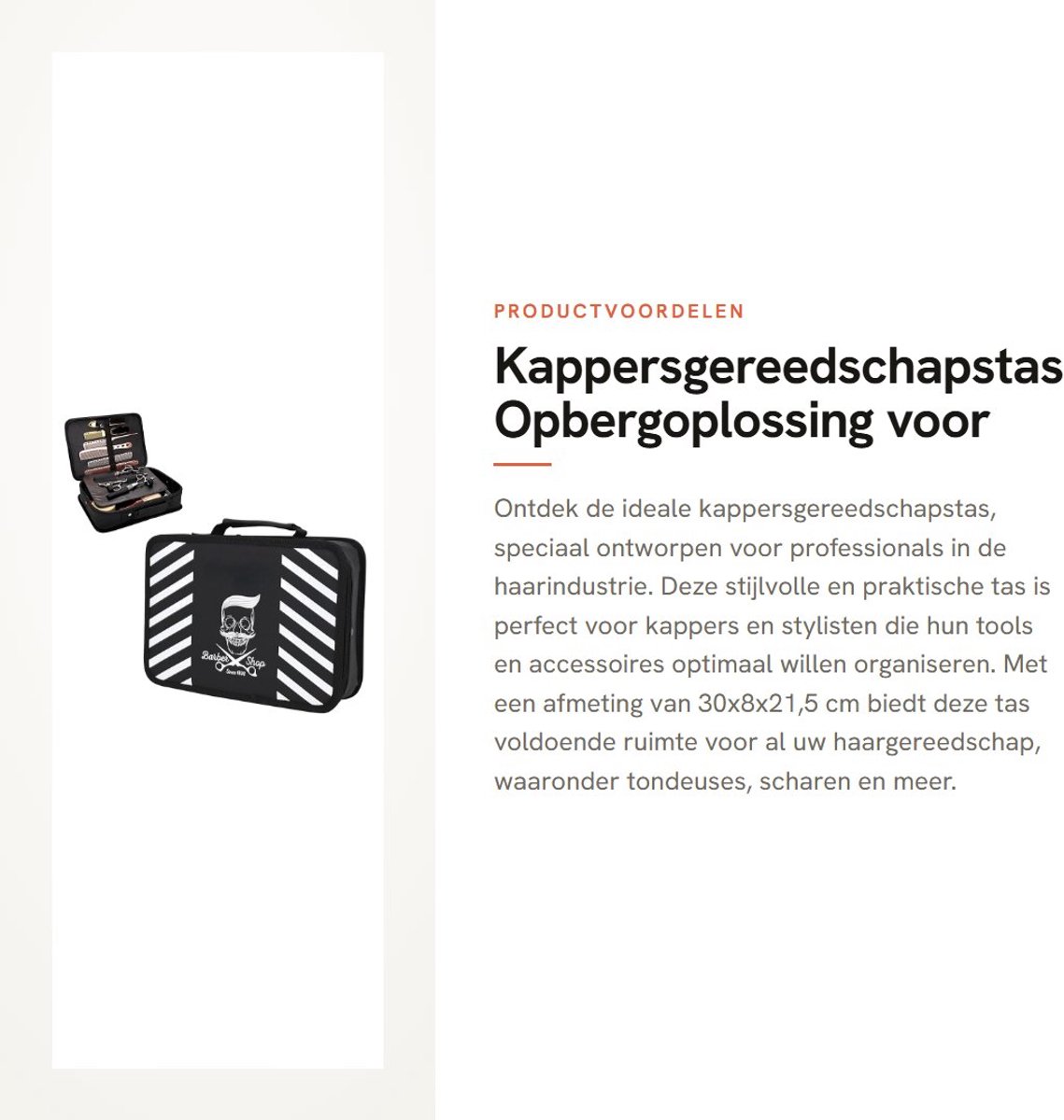 Dailygoods - Kappersgereedschapstas - Opbergoplossing voor Kappers - Professioneel en Stijlvol - 30x8x21,5 cm - Ideaal voor Stylisten en Salons - Perf...