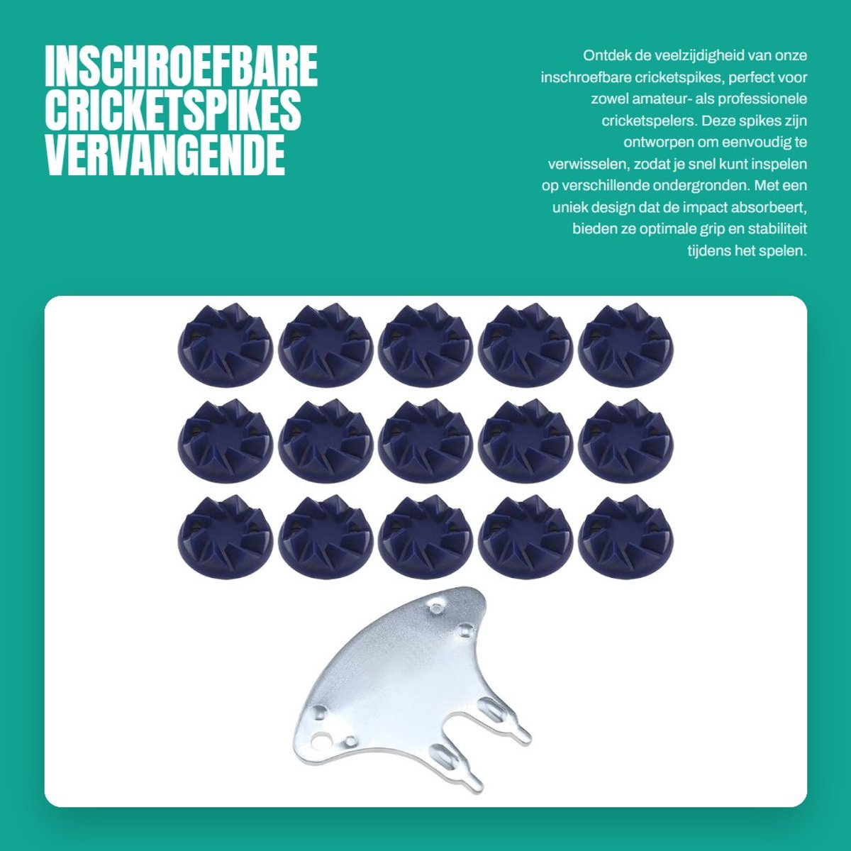 Dailygoods- Cricketspikes 22 Stuks - Inschroefbare Spikes - Vervangingsset voor Sneakers - Lichtgewicht en Handig - Metalen Draad - 22 x 10 mm - Cricketschoenen
