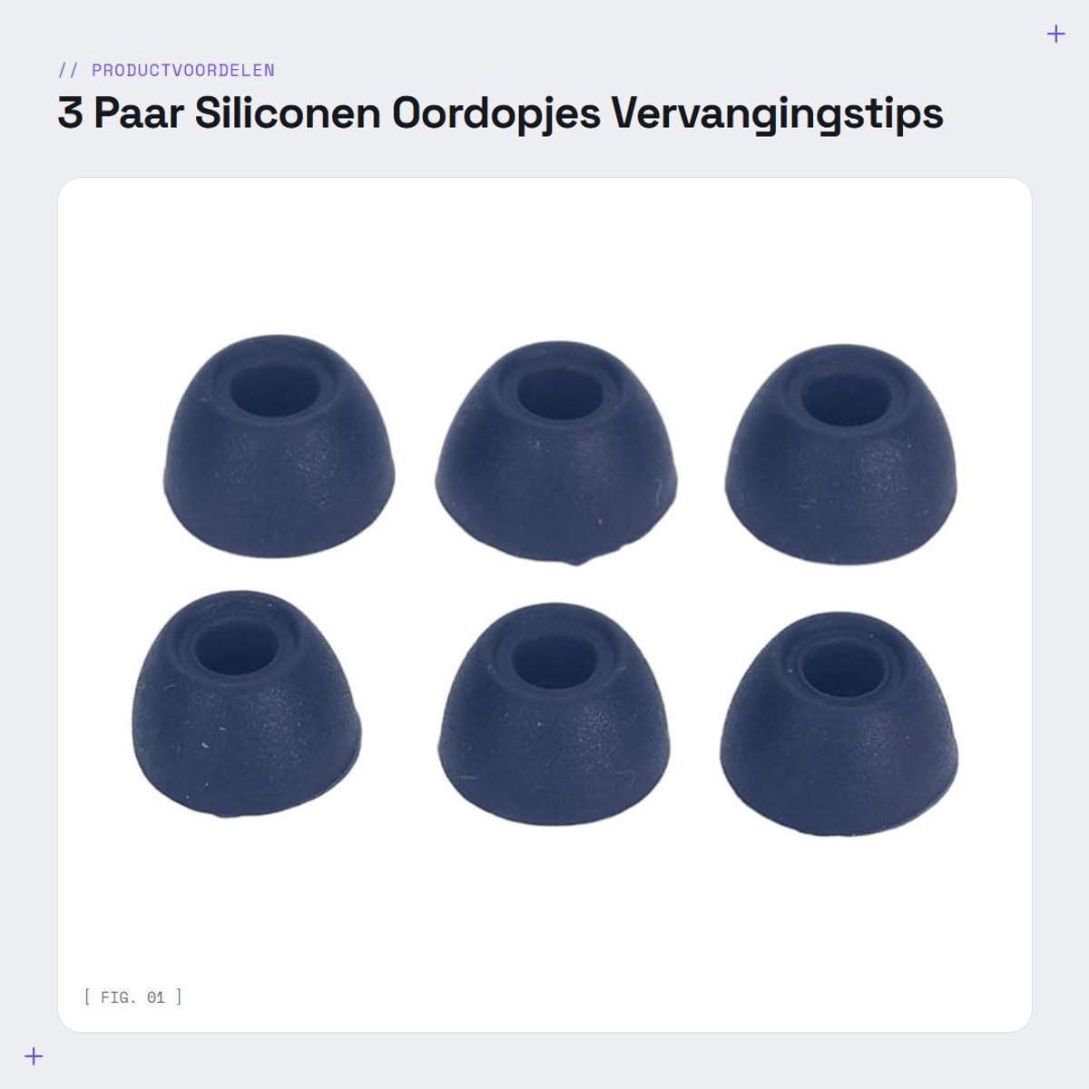 Dailygoods - 3 Paar Siliconen Oordopjes Vervangingstips voor Draadloze Hoofdtelefoons
