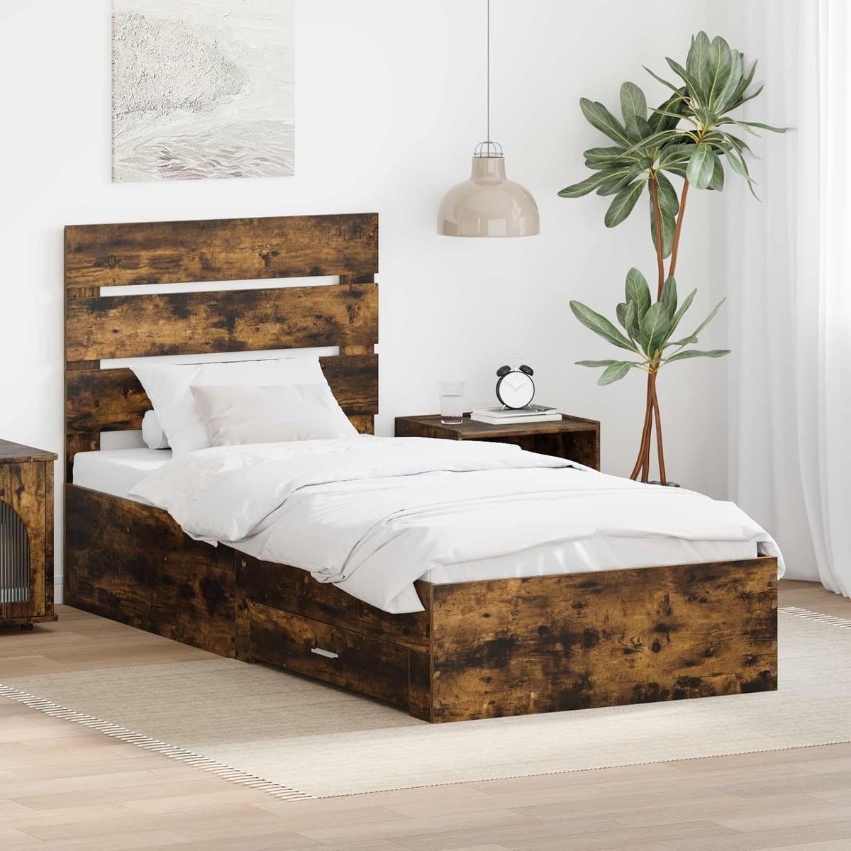 Bedframe met laden - Opbergbed Hout - Slaapkamer Organisatie - Geïntegreerde opbergruimte 