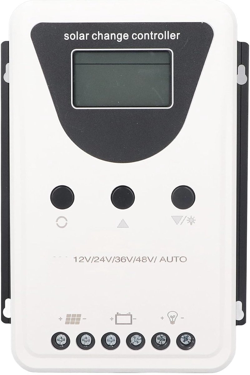 Zonne Laadregelaar - Paneel Controller - Energie Management - Automatische Spanningsdetectie - 80A - Grijs