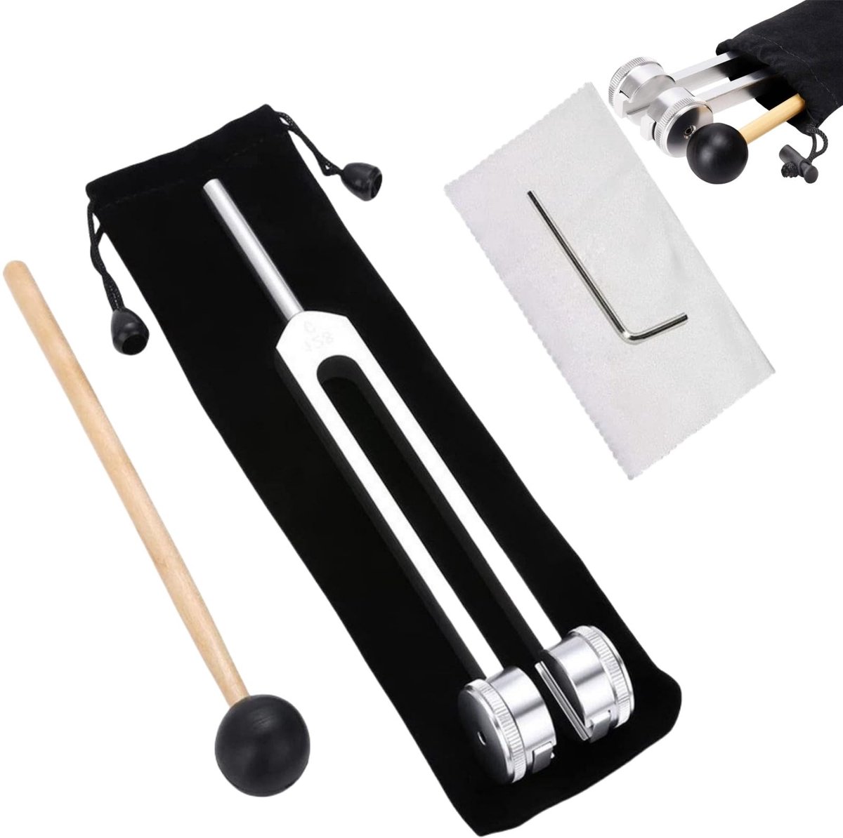 Dailygoods- Stemvork 128 Hz - Aluminiumlegering - Nauwkeurige Frequentierespons - Siliconen Hamer - Geluidstherapie - Diepe Ontspanning