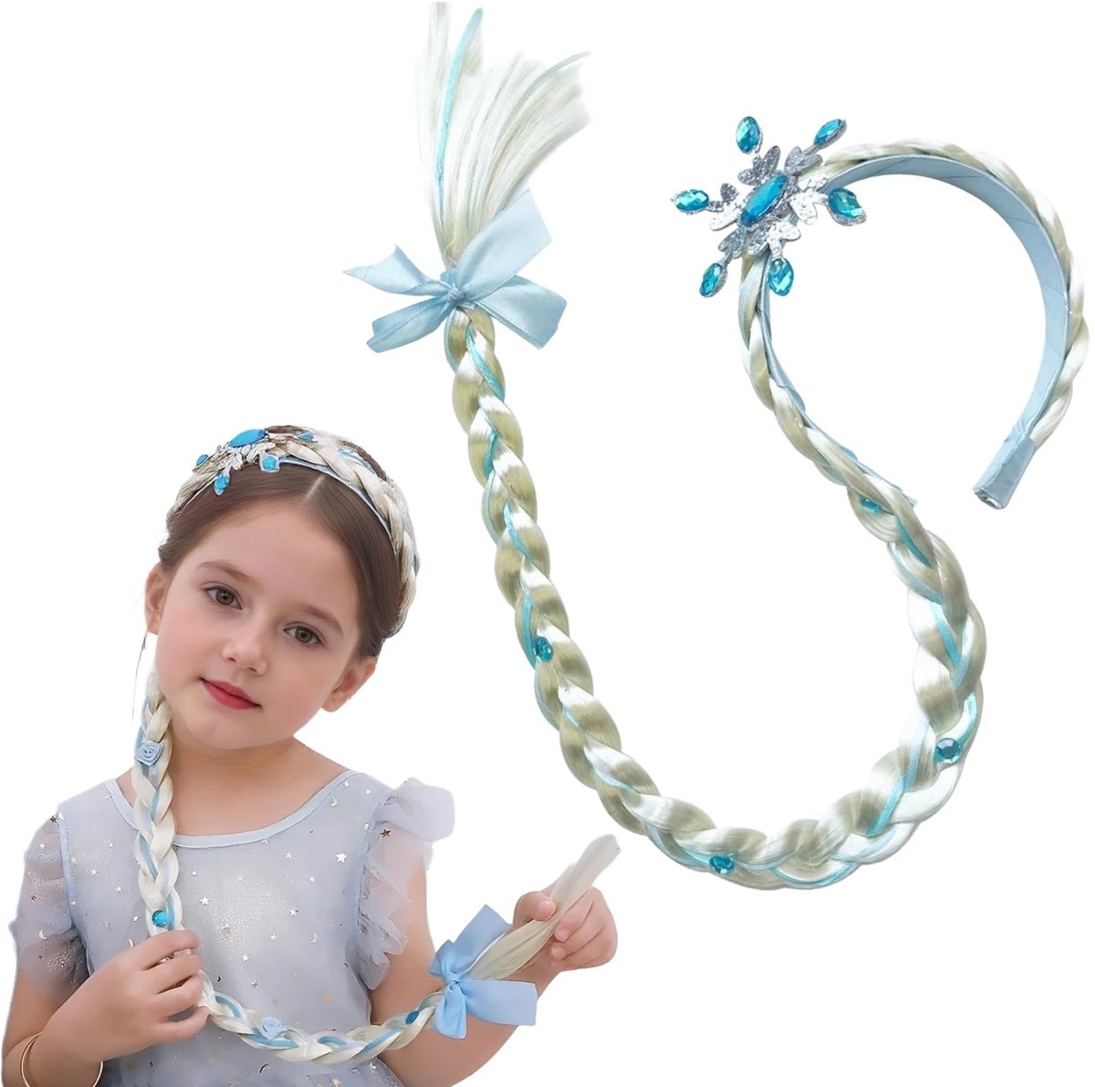 Dailygoods- Prinsessenpruik lange vlechten - Vlechtpruik - Cosplay accessoires - Verjaardagsfeest - Kostuum - Hoogwaardig materiaal - Kostuumpruik