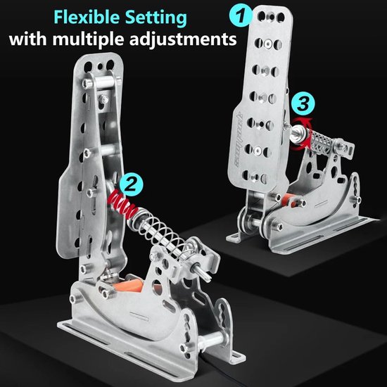Sim Racing Pedalen - Race Simulator - Virtueel Racen - Load Cell Sensor - 9.3 kg - Metaal — afbeelding 3