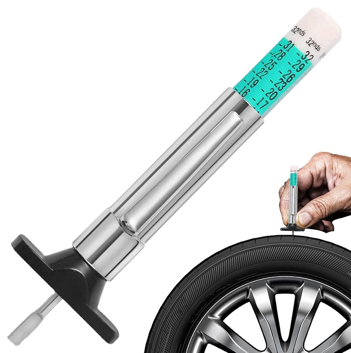 Bandenprofieldieptemeter - Meetinstrument Banden - Voertuig Veiligheid - Kleurgecodeerde Meting - Schaal 1/32 inch - Niet gespecificeerd