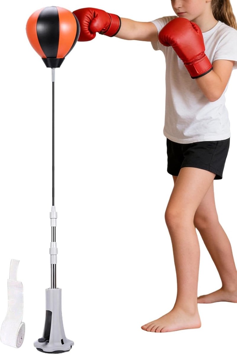 Bokszaktrainer - Reflexbal - Reactiesnelheid Trainen - Zuignap Stabiliteit - 100-130 cm - Zwart