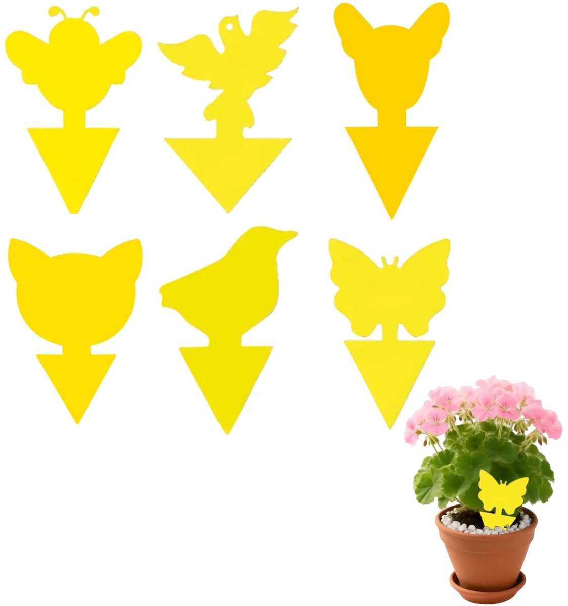 Dailygoods - Zelfklevende vliegenvanger, waterdicht, duurzaam, sterk klevend, voor binnen en buiten, planten, ongediertebestrijding, vliegenval, muggenval