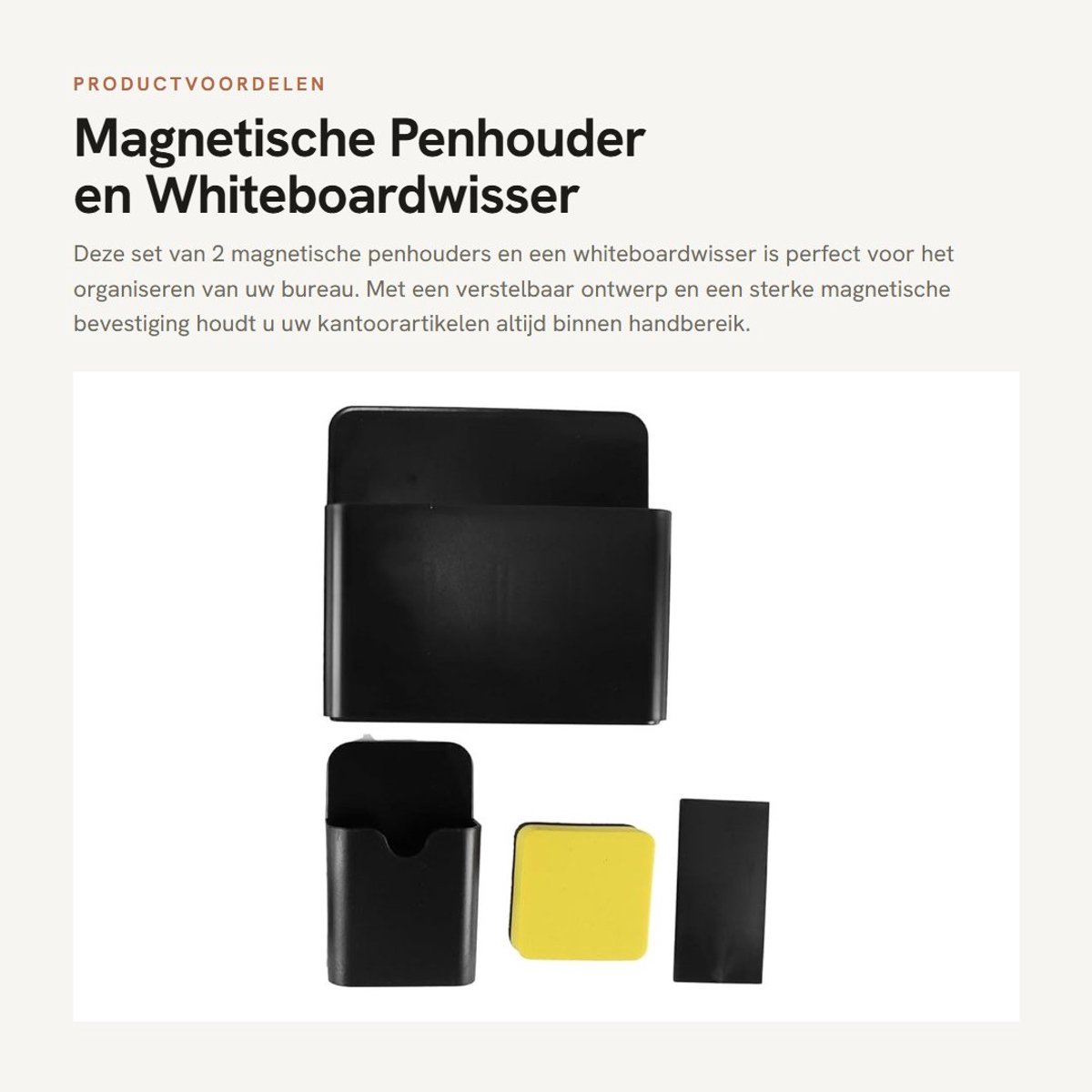 Dailygoods - Magnetische Penhouder en Whiteboardwisser Set