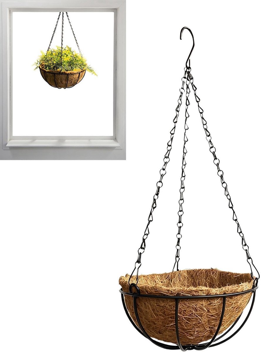 Plantenhanger Binnen - Ophangbare Mand - Planten Presenteren - Ademend Materiaal - 10 x 22 x 10 cm - Niet gespecificeerd