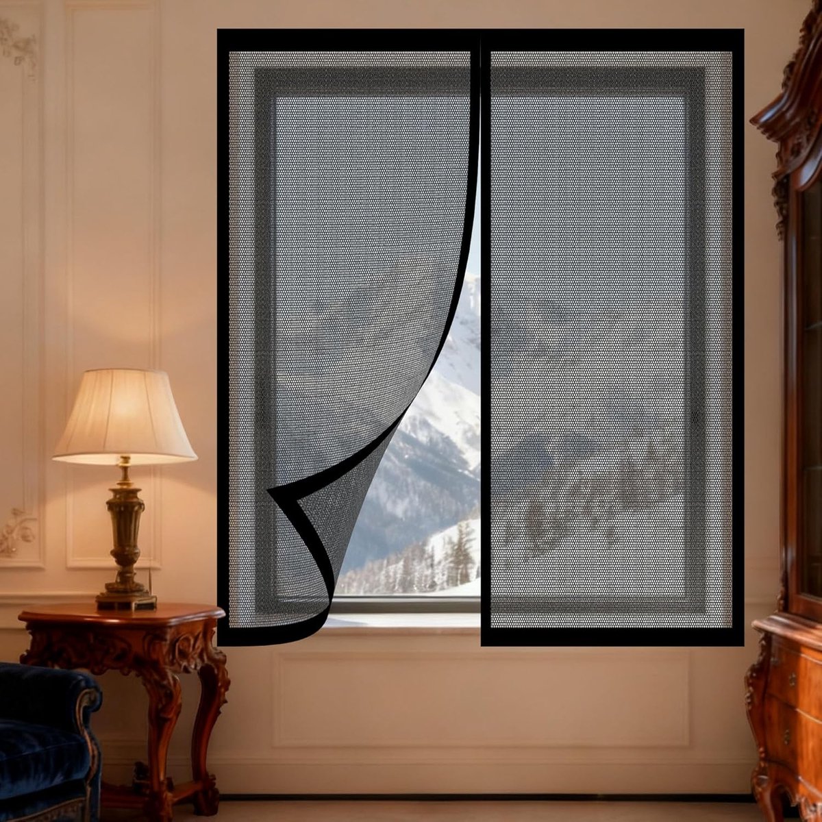 Magnetisch Hor - Insectenwering Raam - Insecten Buiten - Zonder Boren - 90x160 cm - Zwart