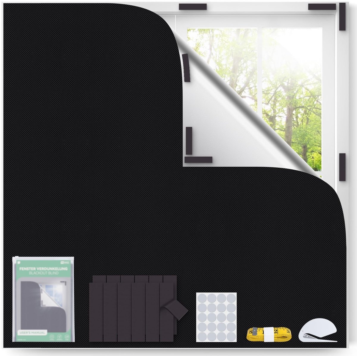 Dailygoods- Verduisteringsgordijn 100% Draagbaar - Rolgordijn zonder Boren - Verduistering