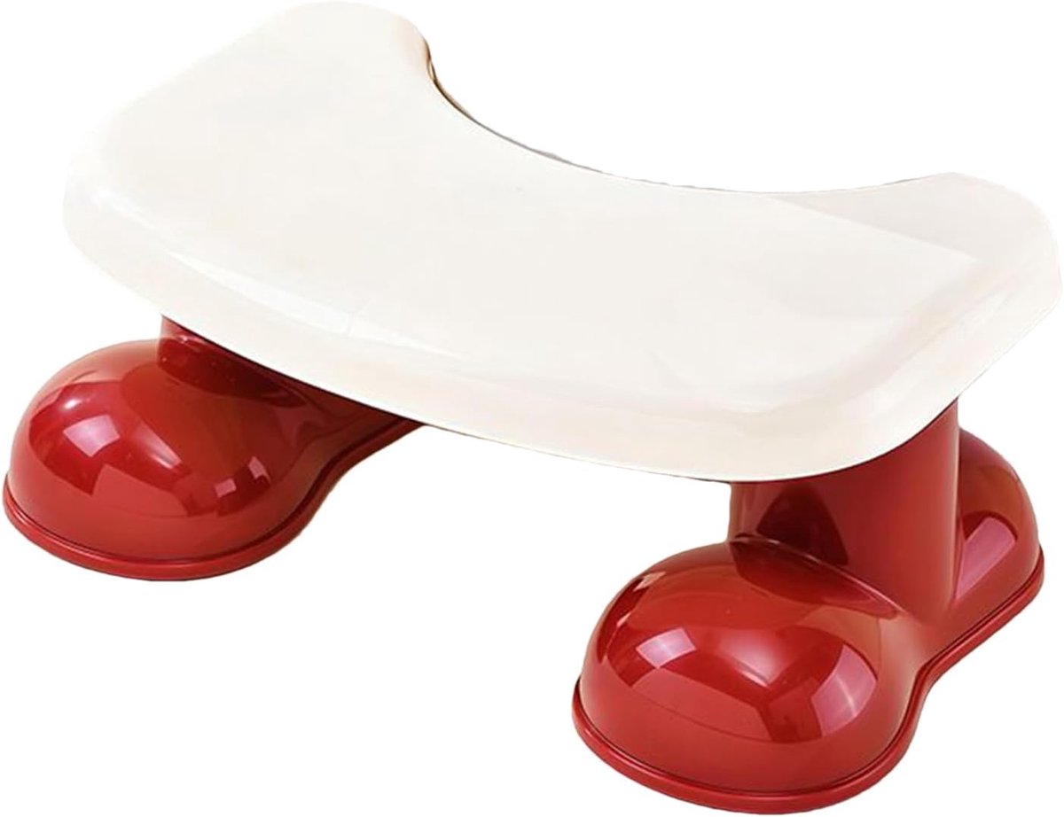 Toilet kruk - Opstapbank badkamer - Comfortabel zitten - Antislip ontwerp - 395 x 25 x 17 cm - Rood