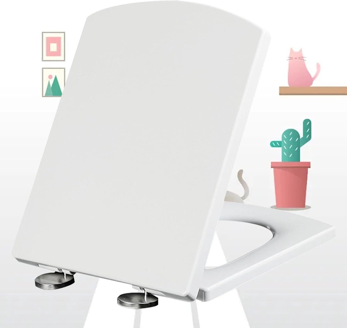 Toiletbril - WC Deksel - Hygiënisch Gebruik - Soft Close - 37x47cm - Wit