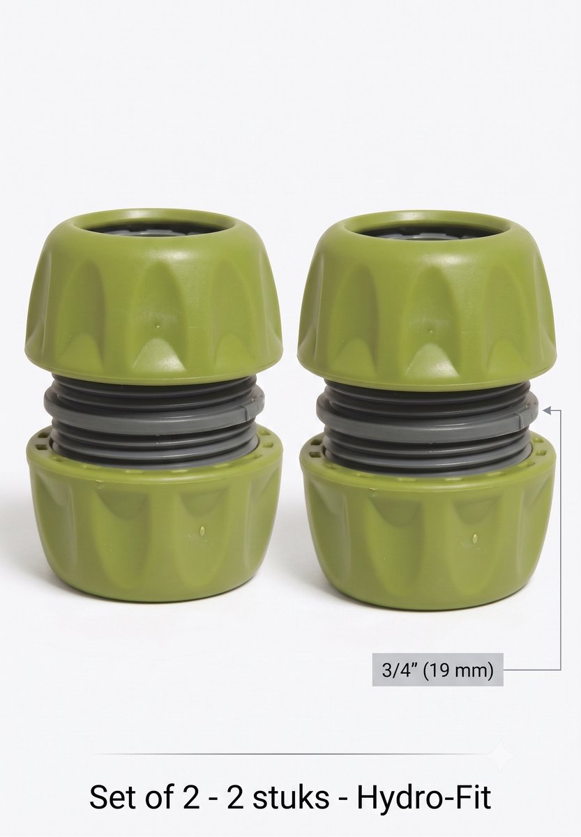Hydro-Fit Slangkoppeling - PVC-U Knelkoppeling - 3/4" - Reparateur - Set van 2 stuks