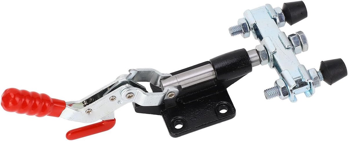 Snelspanklem Hoog Koolstofstaal - Push-Pull Klem - Werkplaatstoepassingen - Zelfsluitend Ontwerp - 500 Lbs Klemkracht - Zilverkleurig