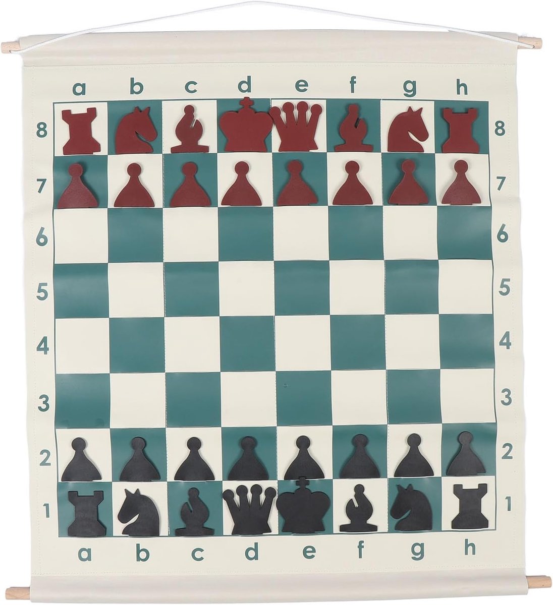 Schaak Lesbord - Demonstratie Set - Schaakles Geven - Opvouwbaar Plug-ontwerp - 10 x 78 cm - Bruin