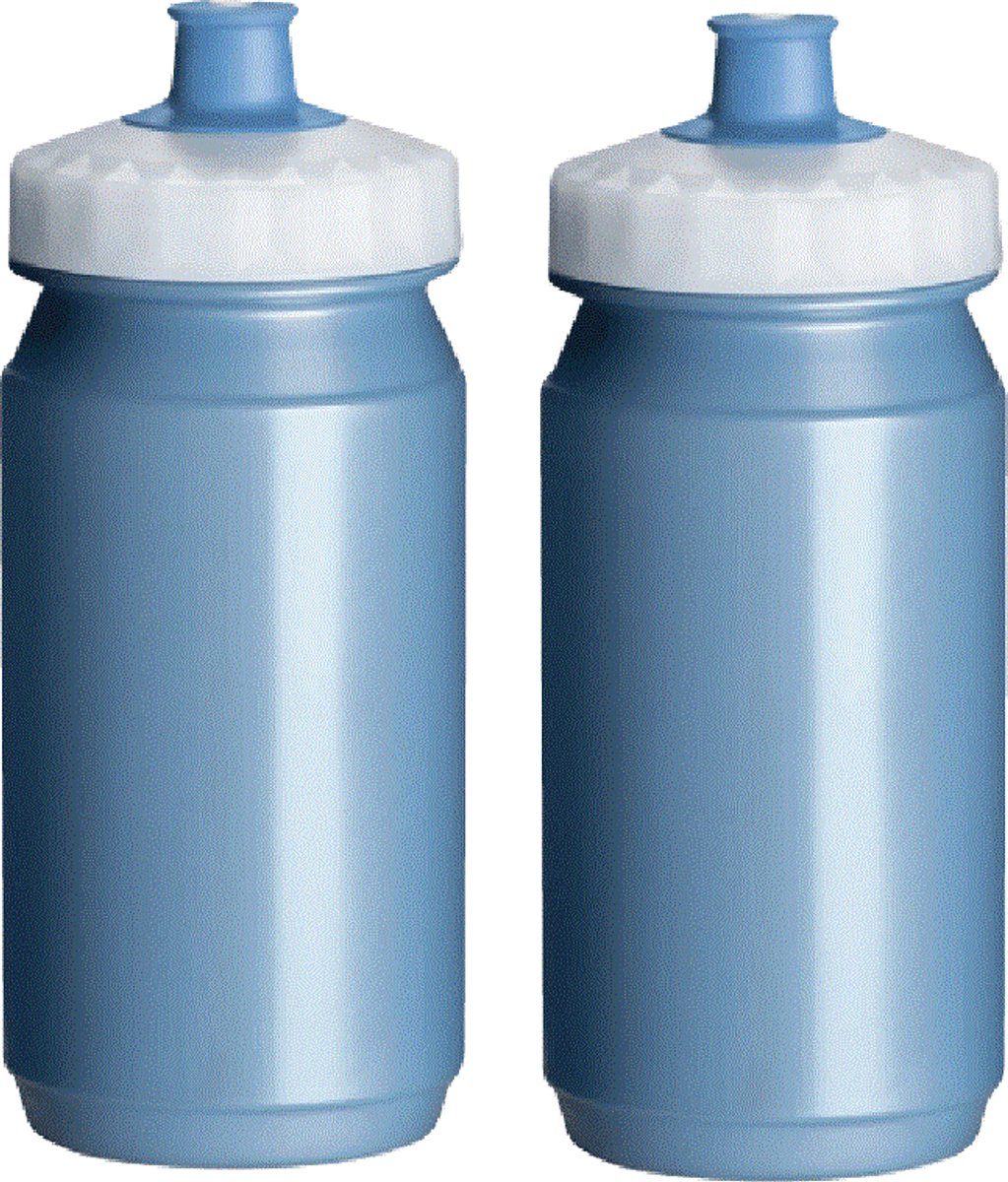 Drinkfles Fiets 2x 550 ml Transparant Blauw Waterfles Drinkbus